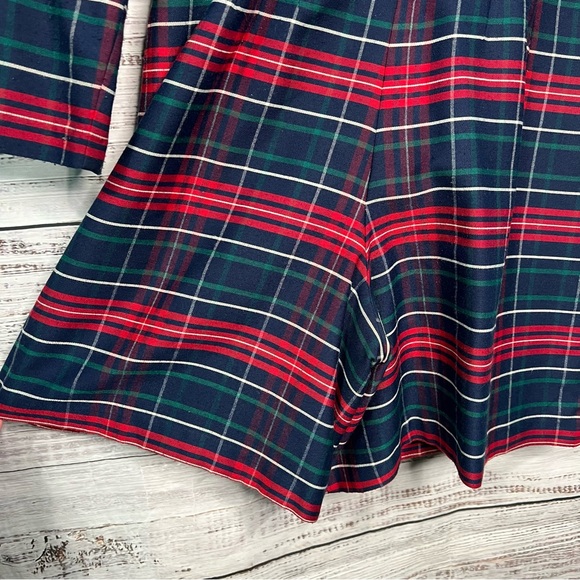 VTG Ashlee California Size 4 Blazer Romper Holiday Plaid Wrap Retro Christmas - Picture 4 of 10